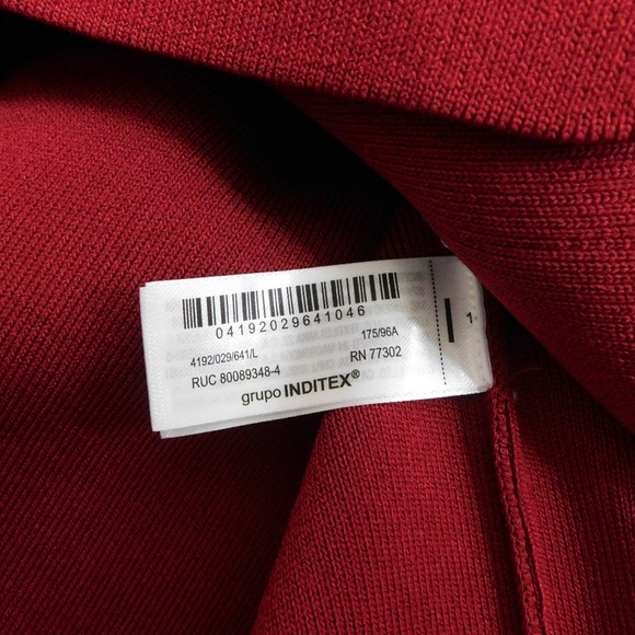 ZARA Floral Button Knit Jacket Blazer Solid Red Knitwear Pockets Knitwear Large - Picture 15 of 16